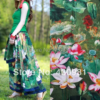 100*140cm lino medvilnės medžiagos suknelė žalia lotus užuolaidų tissu tecido etninės audinys