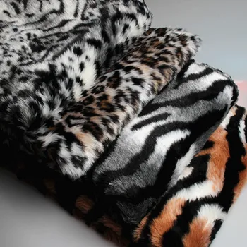 Highgrade leopardas spausdinti 2cm pliušinis dirbtiniais pliušinis kailis audinio žiemos kailio liemenė Kailio apykakle 160*50 cm ilgio plaukų pliušinis kailis tissu telas