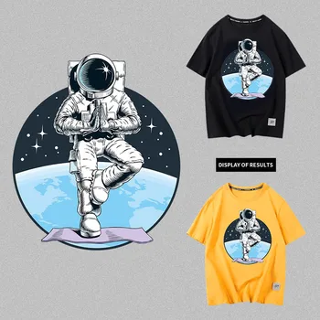 Planetos kosmonautas kosmose geležies šilumos perdavimas drabužių vinilo perdavimo pleistrai lipdukai 