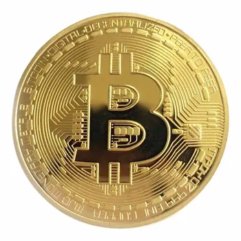 1PCS Kūrybos Suvenyrų Auksą, Padengtą Bitcoin Monetos Fizinio Aukso Kolekcines, BTC Monetos Meno Kolekcija Fizinio Atminimo Dovana