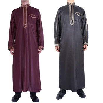 Abaja Islamas Vyrų Apdaras Musulmonų Suknelės Djellaba Homme Mados vientisos Spalvos Marškinėliai arabų Suknelė Etninės Vyrų Drabužiai Dovana