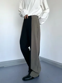 Kario Asmeninį Juoda Dizainas Atsitiktinis Vyrų Kostiumas Kelnės 2023 Naujų korėjos Stiliaus Madingi Laisvi Tiesios Kelnės