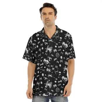 Vyriški Havajų Marškinėliai Cool Erdvėlaivio Kosmoso Spausdinti Žmogus Atostogų Vintage Stiliaus trumpomis Rankovėmis Vasaros Atsitiktinis Mygtuką Iki Viršūnės 3D Marškinėliai